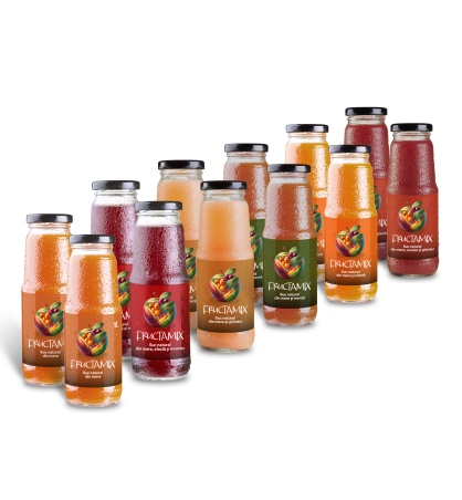 Suc natural din mere cu fructe, mix – pack 12 x 330 ml